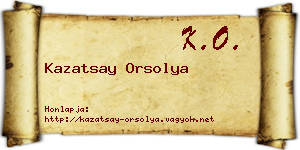 Kazatsay Orsolya névjegykártya