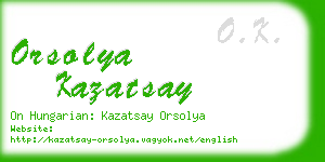 orsolya kazatsay business card